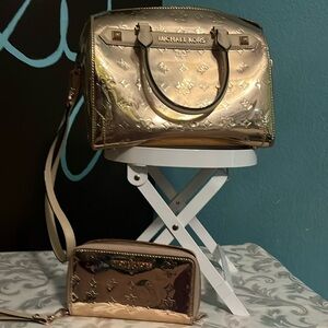 Michael Kors satchel purse and wallet